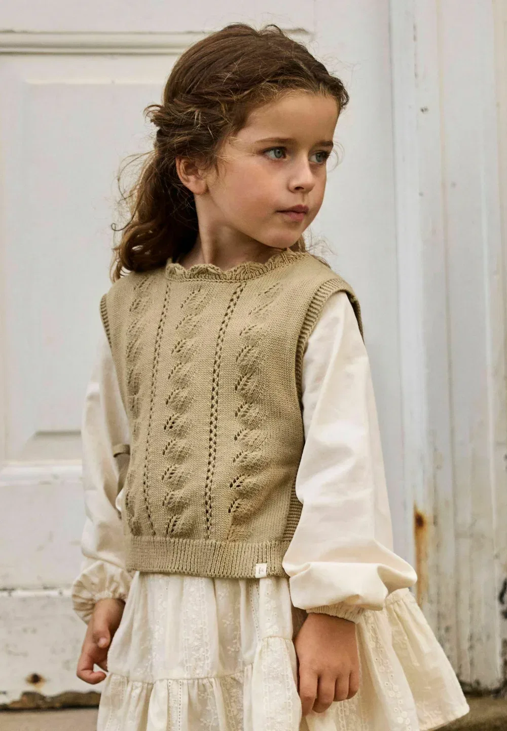 Вязаный жилет с бантом - джемпер Lil' Atelier, Twill