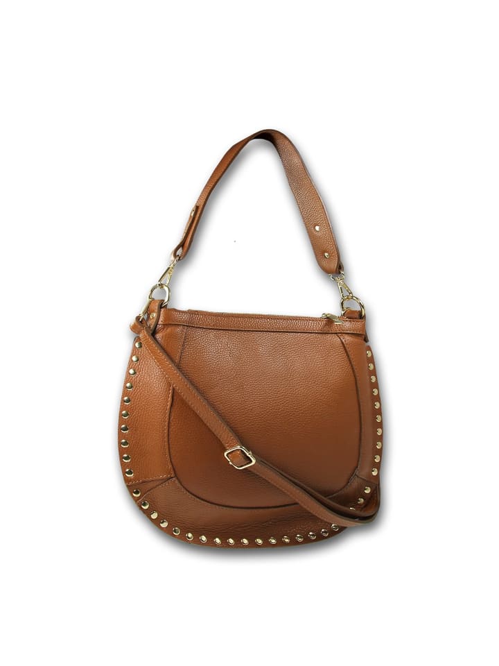 

Кожаная сумка через плечо, сумка Toscanto, светло-коричневая, около 36 см