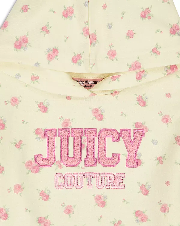Детский комплект для девочек из футера с капюшоном Juicy Couture, Soft Yellow — фото 3