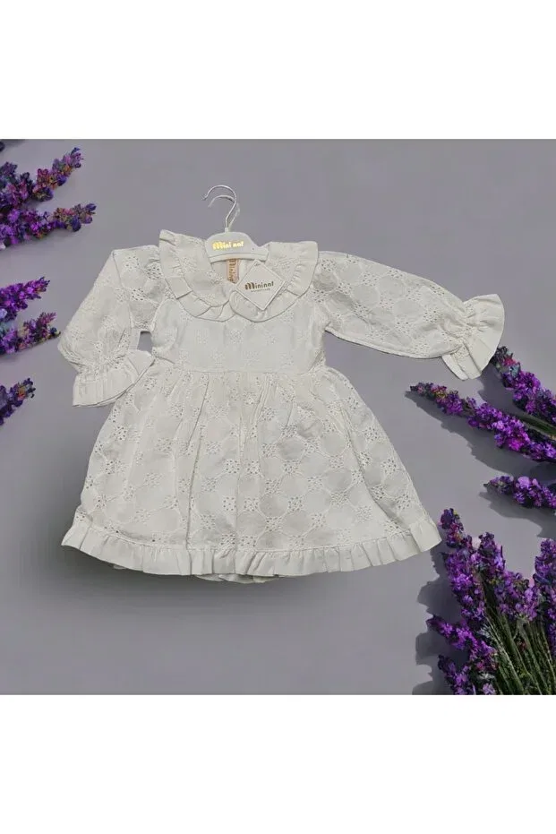 Детское платье для девочек хлопковое Mininaf, White