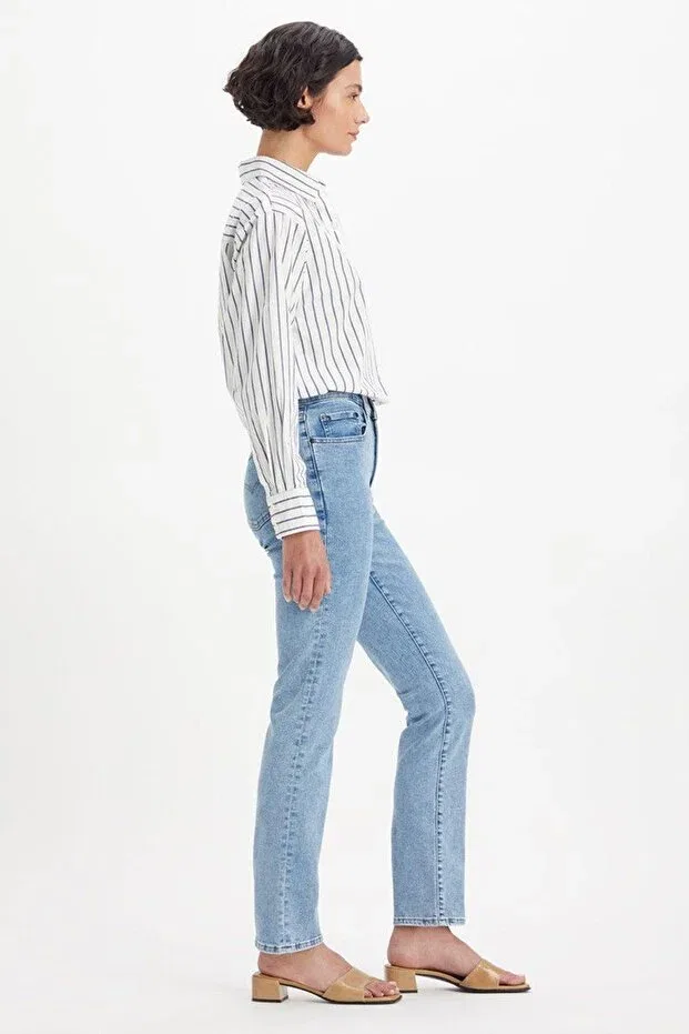 Женские джинсы прямого кроя с высокой талией 724 High Rise Straight Levi'S, Med Indigo - Worn In — фото 2