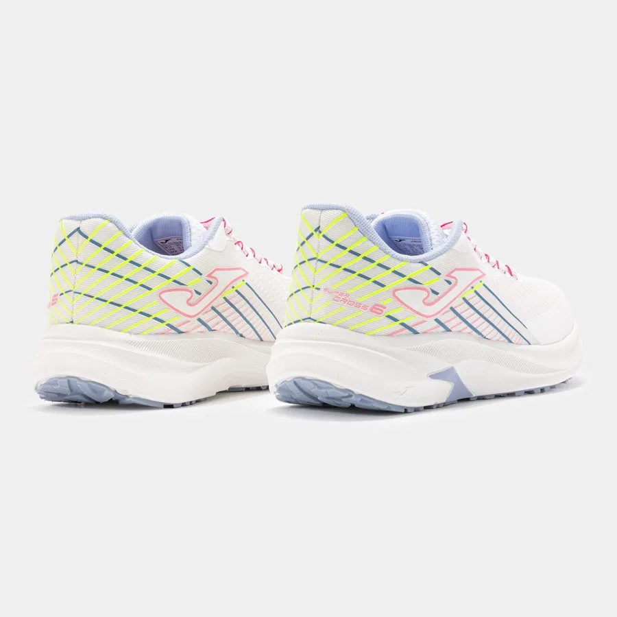Детские кроссовки для мальчика с легким верхом Joma Super Cross Jr 2402 Blanco Celeste Rosa, Белый — фото 3