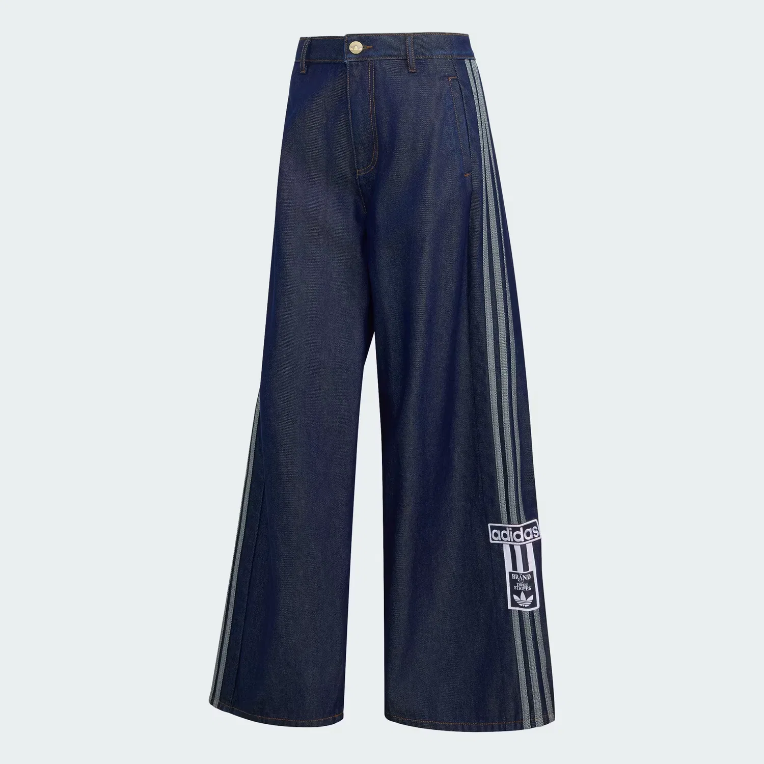 Женские джинсы широкого кроя Adibreak Mid Rise Wide Leg Adidas Originals, синий деним — фото 4