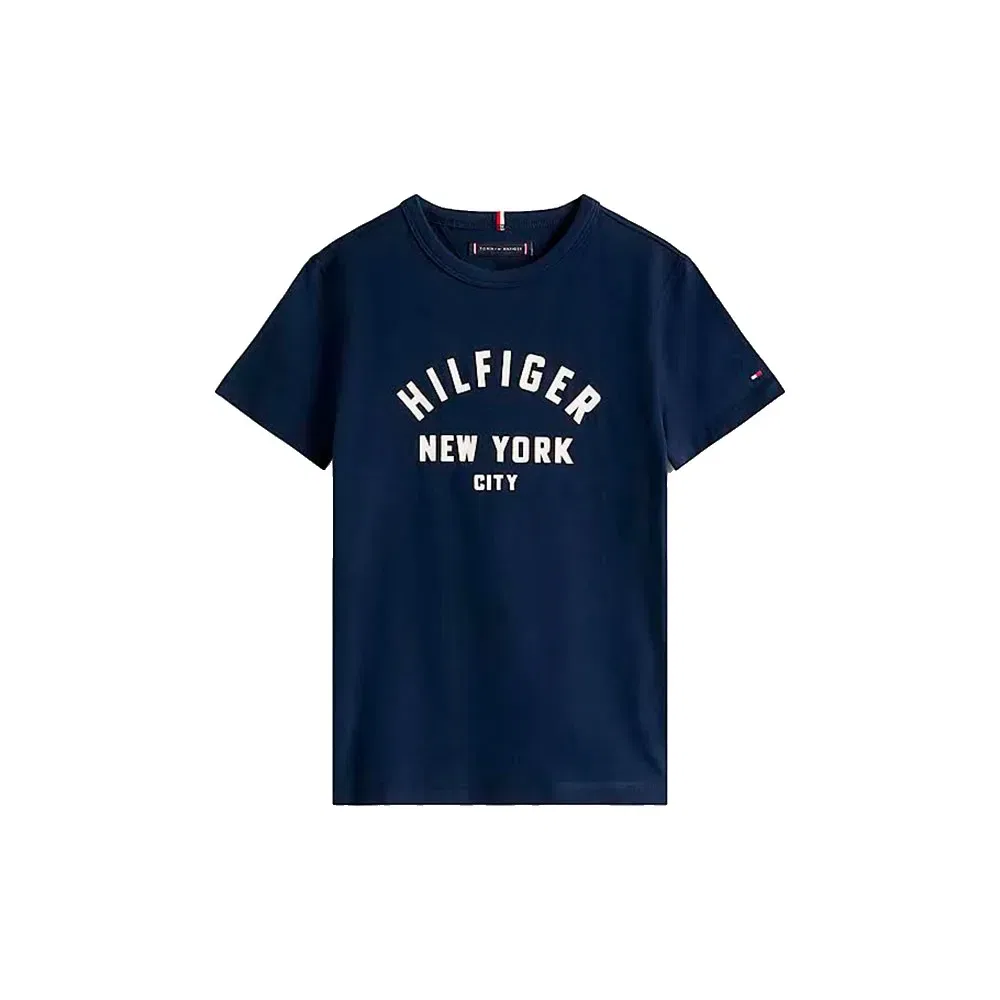 Детская футболка с коротким рукавом Tommy hilfiger Curved Graphic, Blue — фото 3