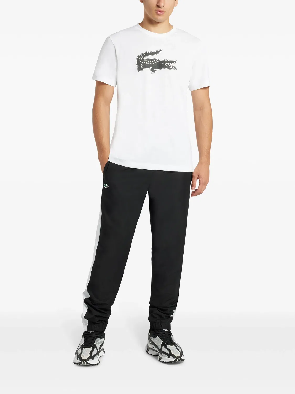 Футболка с принтом крокодила Lacoste, белый — фото 4