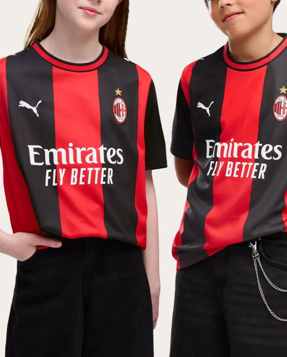 Детская футбольная футболка для мальчиков с принтом AC Milan 2026-2027 Replica Puma, Negro
