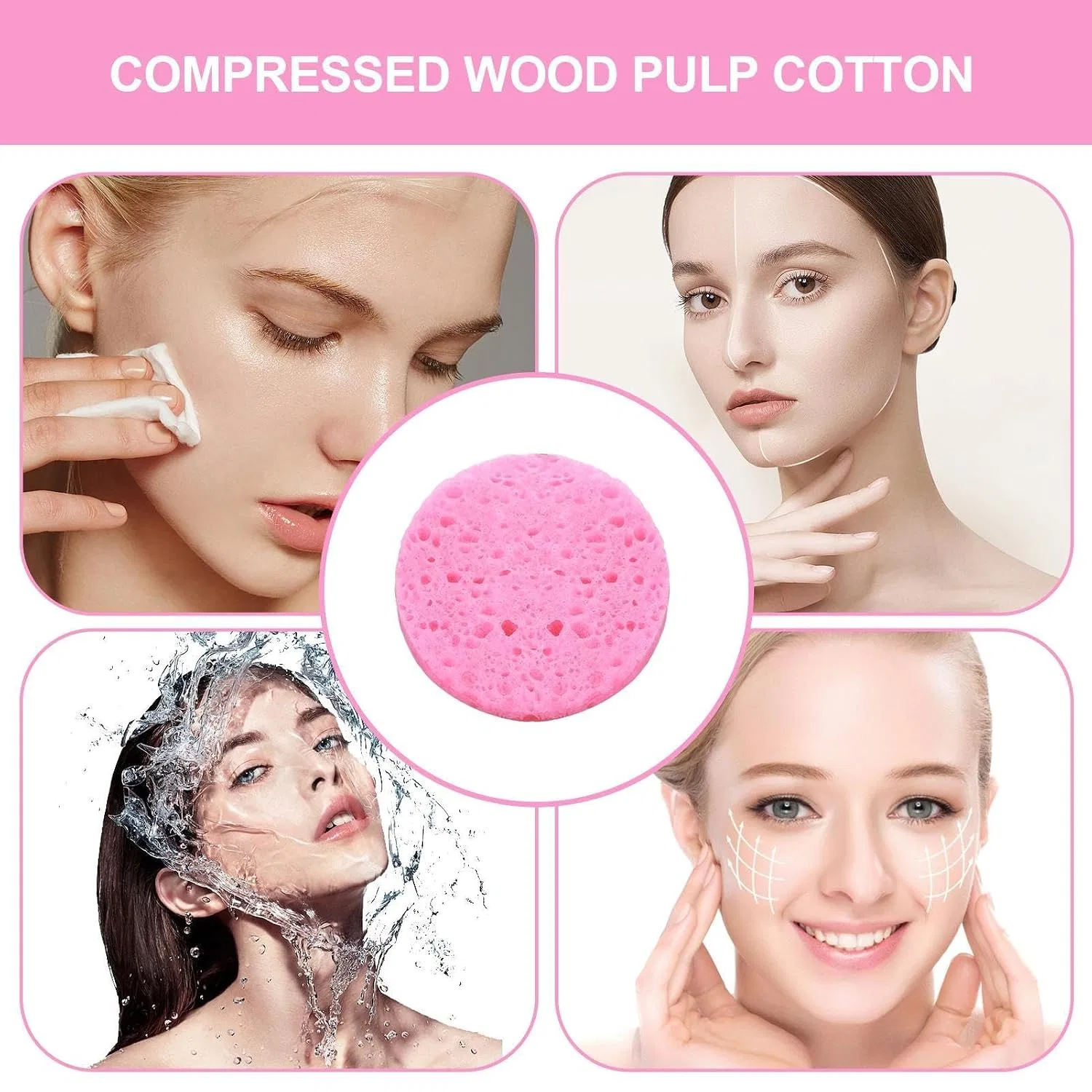 Спонж для умывания, прессованный, Wood Pulp, набор 10 шт Generic — фото 4