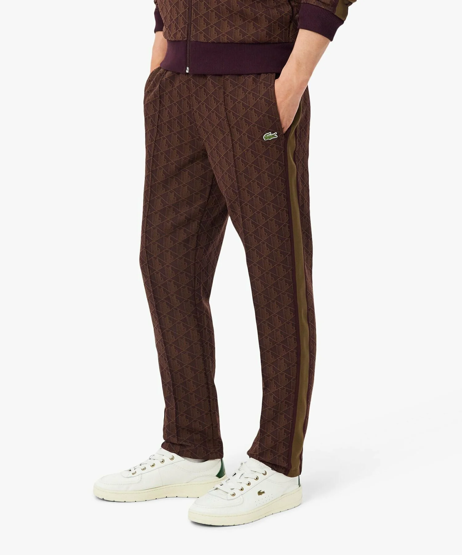 Спортивные брюки LACOSTE с монограммой, серые