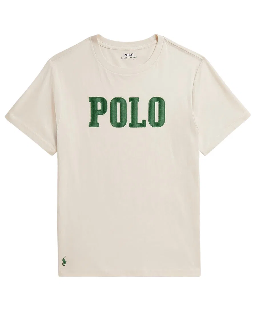Детская футболка из хлопкового трикотажа с логотипом, размер 8-20 Polo Ralph Lauren, Estate Cream — фото 4