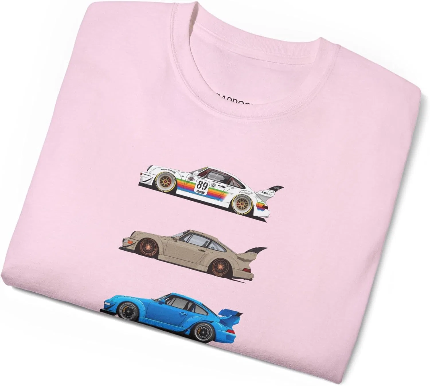 Мужская футболка с принтом Anime Car, светло-розовый — фото 4