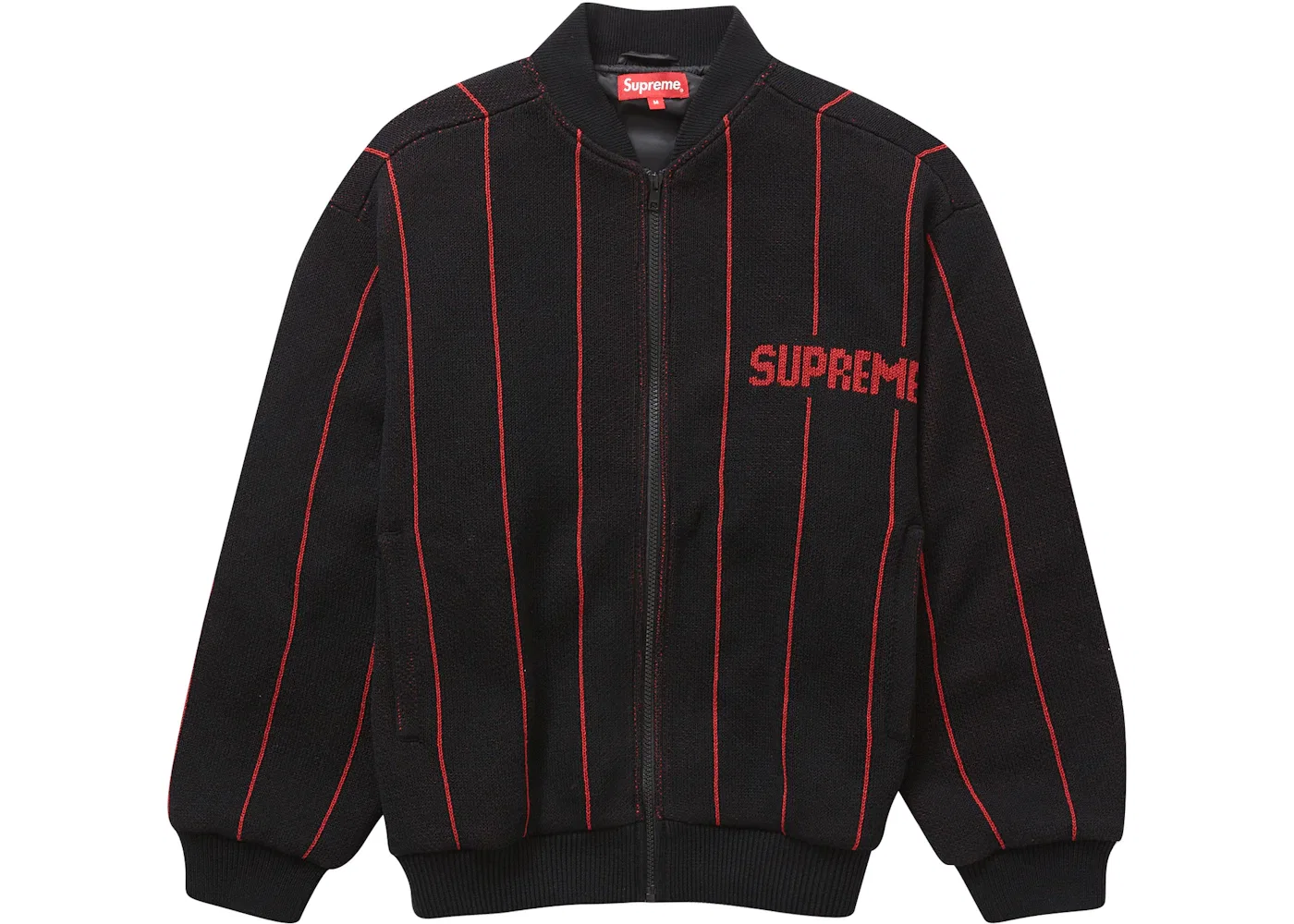 Мужской свитер с молнией Pinstripe Varsity Supreme, Black