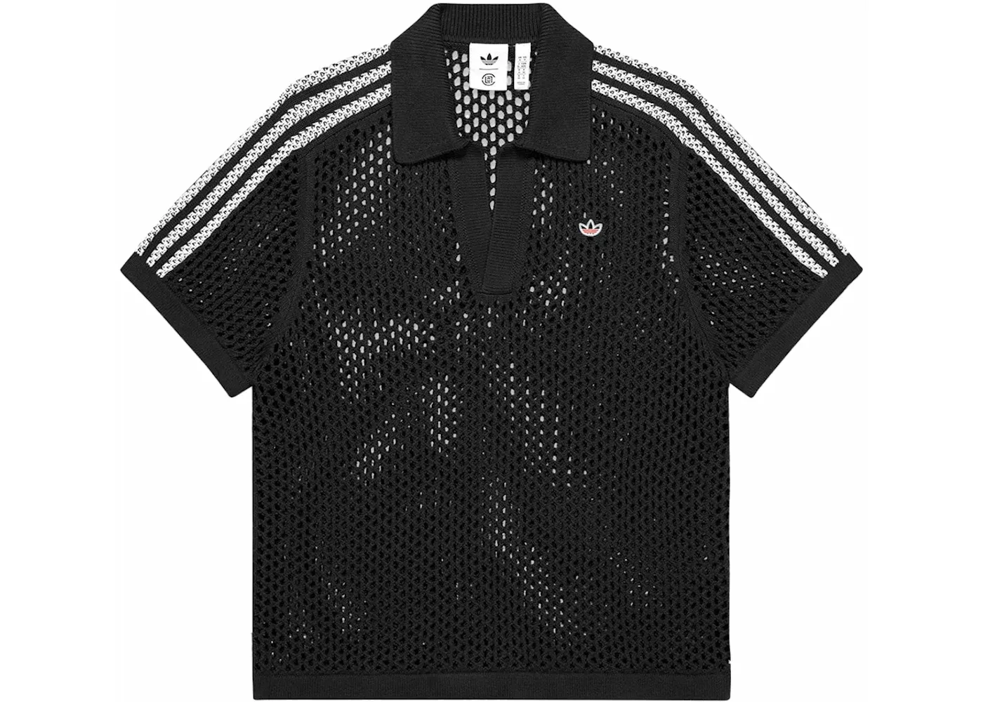 Унисекс рубашка-поло вязаная крючком Adidas x Edison Chen, Charcoal