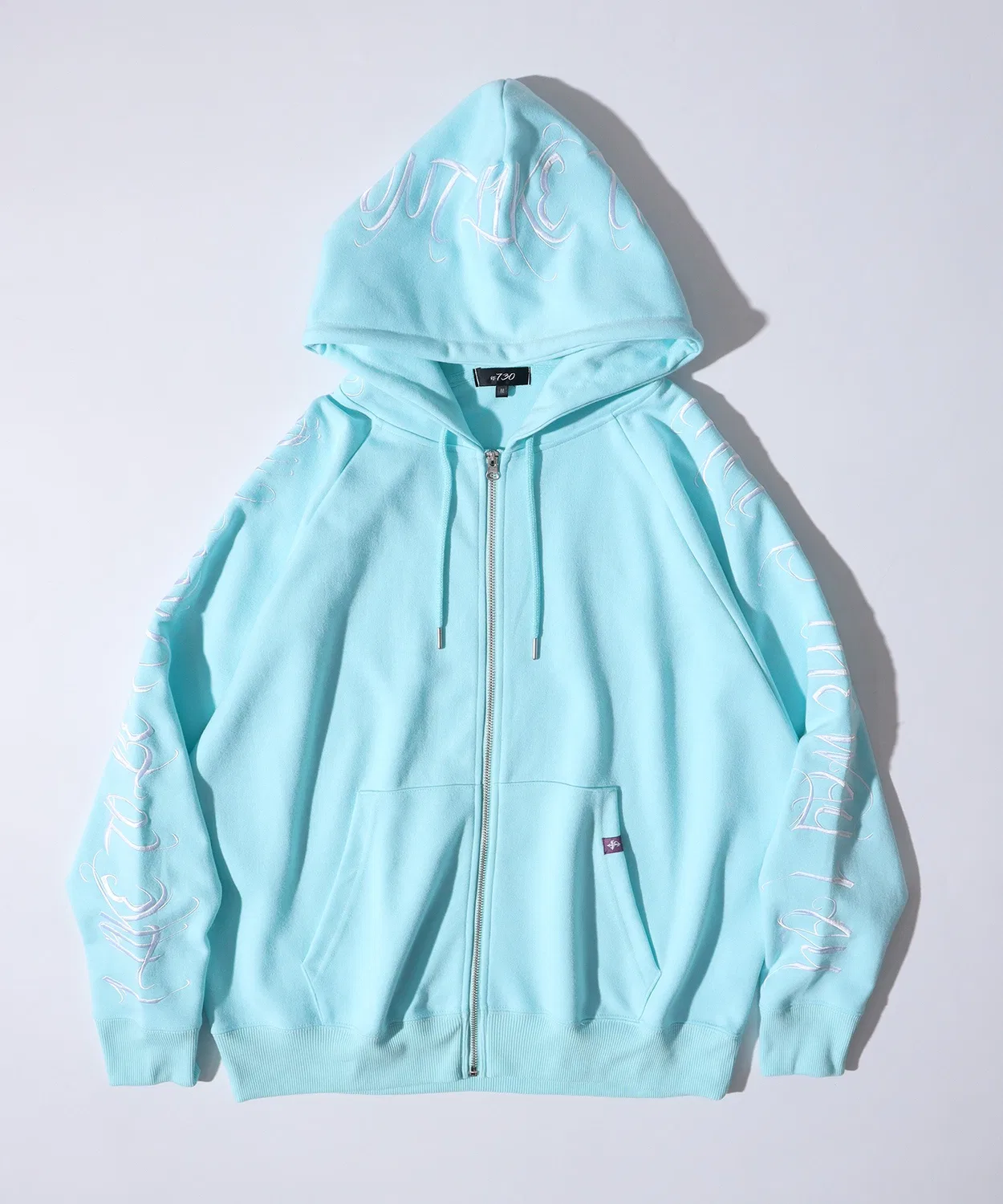 Детский худи с длинным рукавом без принта, с вышивкой, модель Sleeve Embroidered Full-Zip Hoodie RE730, Gray — фото 3