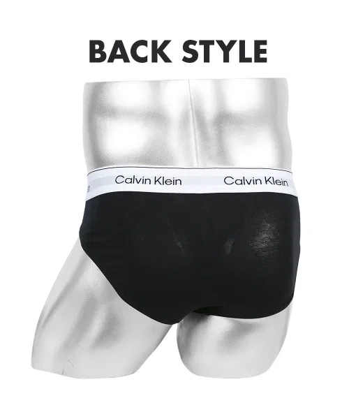 Мужской комплект трусов-брифов с логотипом Calvin Klein, 3 шт, Black — фото 4