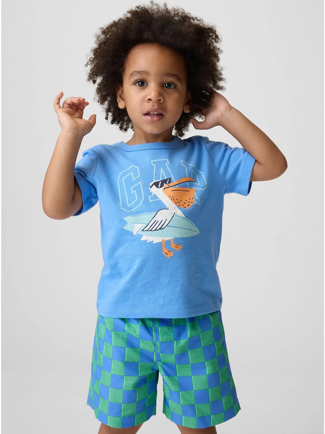 Футболка с логотипом и графикой Gap, Blue Pelican
