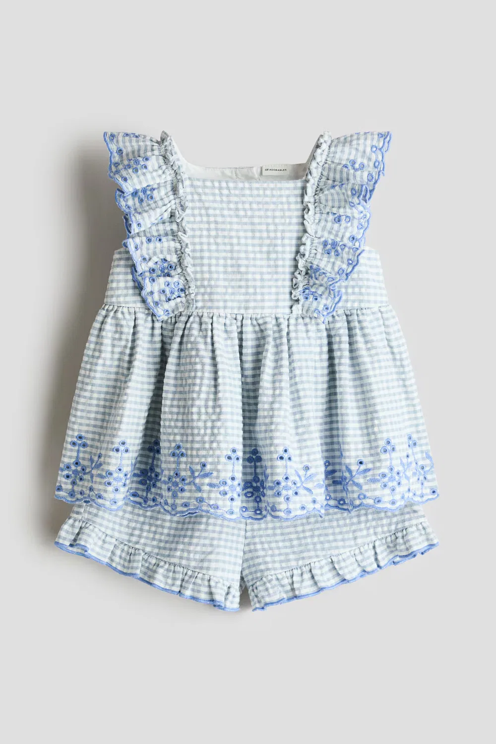 Комплект из двух предметов из хлопчатобумажной ткани H&M, Hellblau/Kariert