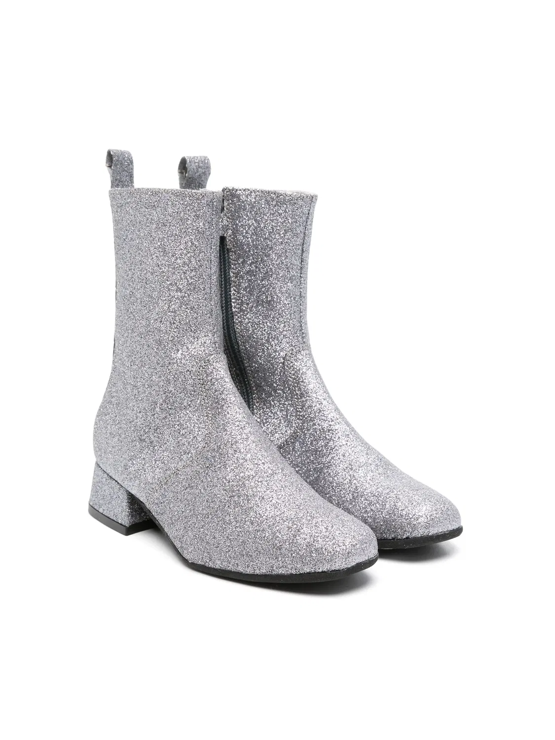 Сияющие ботинки на низком каблуке Monnalisa, серебристый