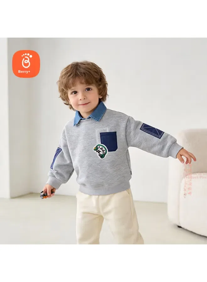 Худи с имитацией двух предметов на флисе Babyprints, серый