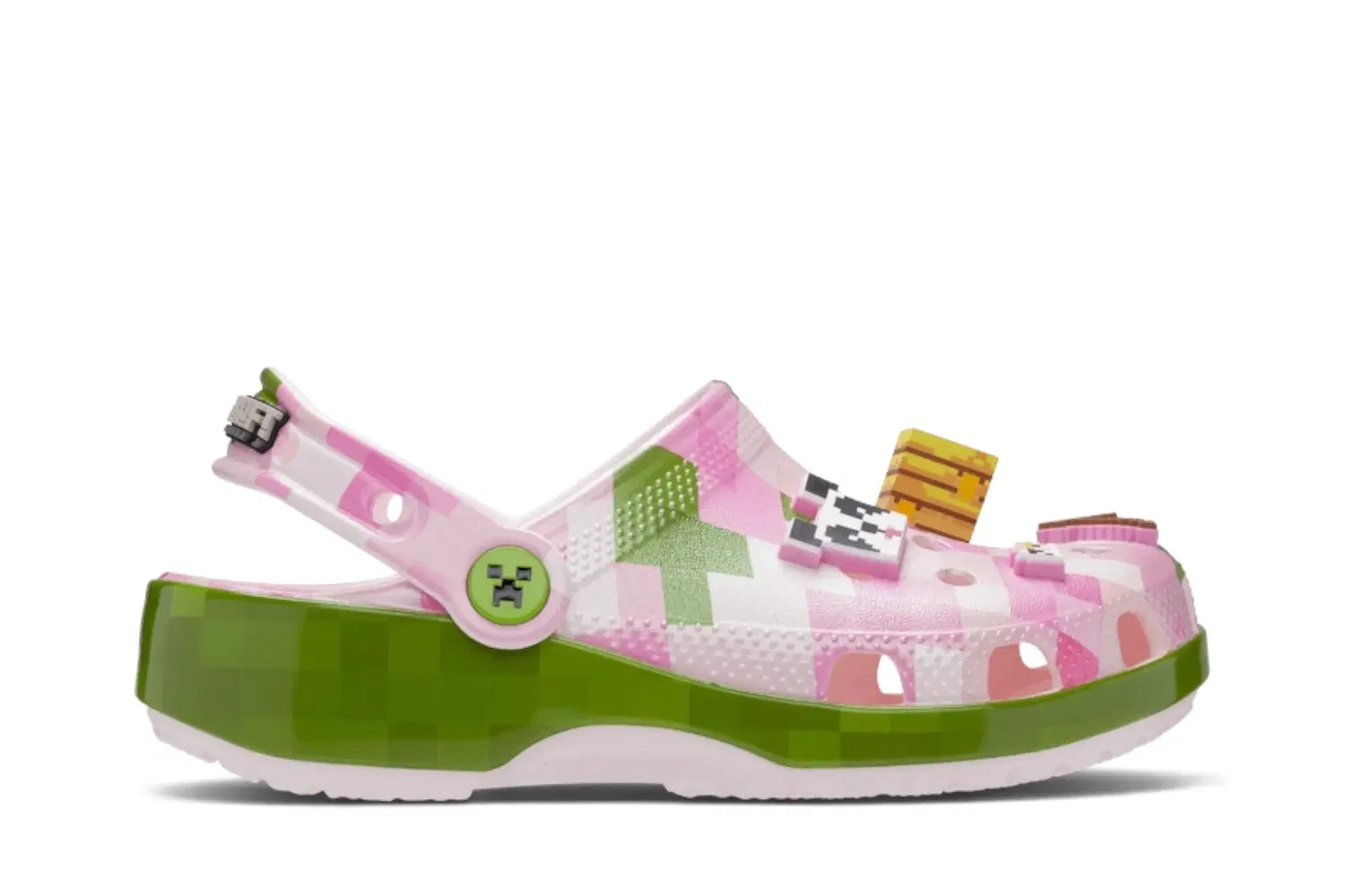 Клоги с принтом Minecraft x Crocs Classic Clog Big Kid Crocs, Cherry Blossom