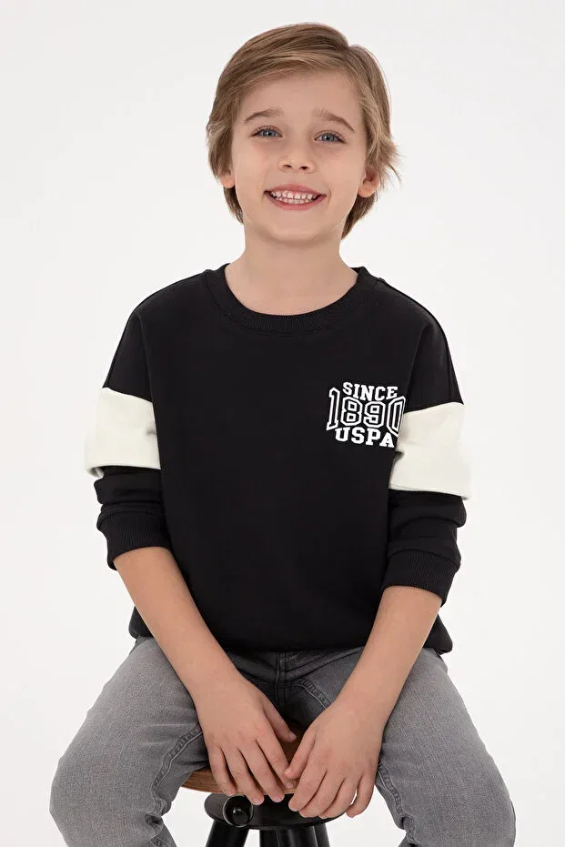 Детские свитшот для мальчиков на флисе U.S. Polo Assn., Black