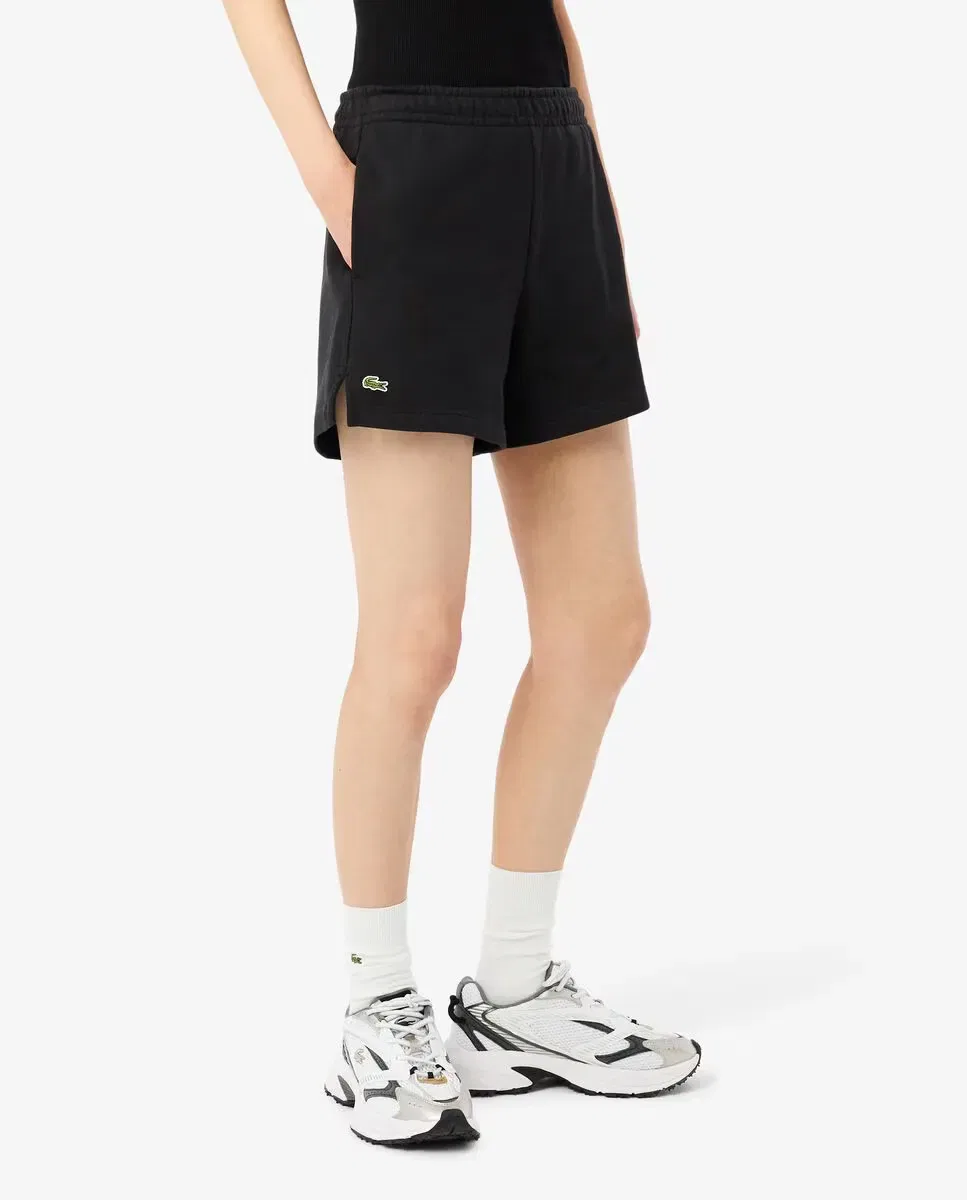 Шорты женские Lacoste Negro из футера с эластичным поясом — фото 4