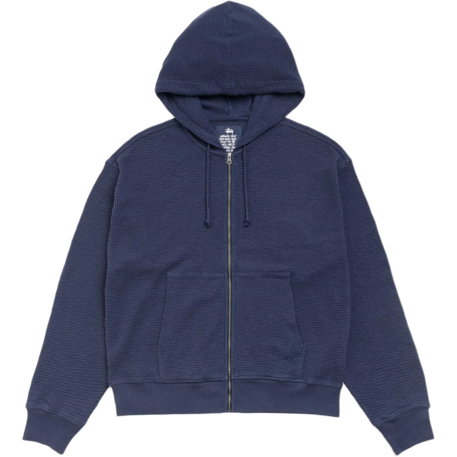 Детское худи без капюшона с принтом SS26 Unisex Hooded Non Detachable Moderate Stussy, Marine Blue