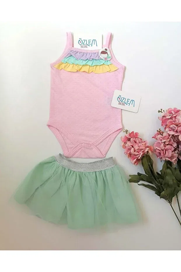 Детский комплект для девочек без рукавов Özlem Bebe, Pink