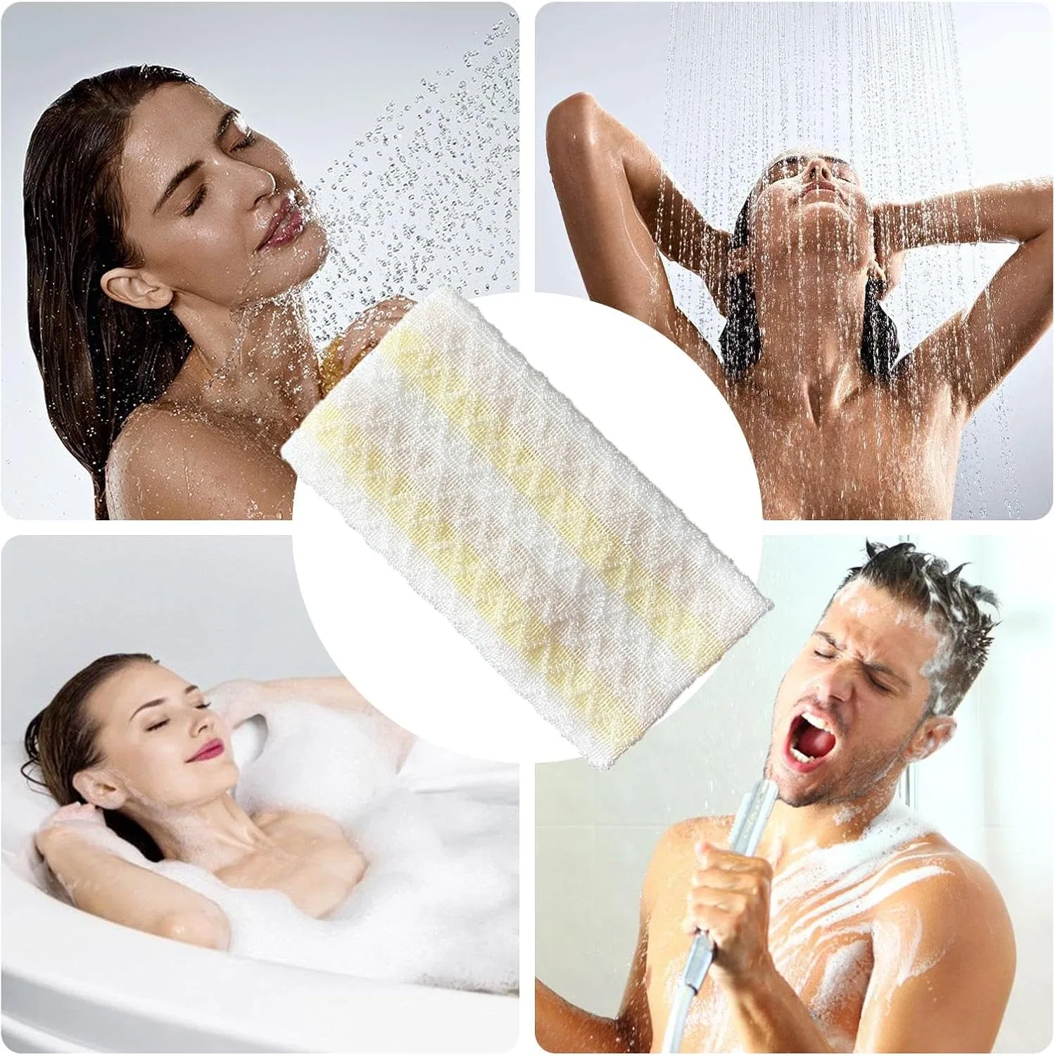 Душ-щетка для тела двусторонняя, Generic, 25x100 см, Beige-1 — фото 4