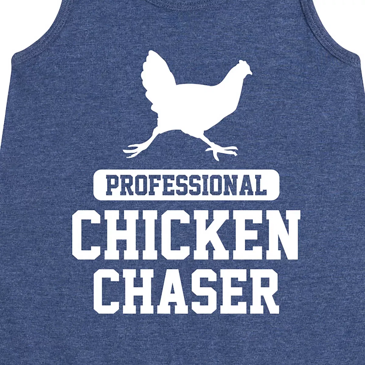 Детское платье-трапеция без рукавов с принтом Professional Chicken Chaser Instant Message, Heather Navy — фото 2
