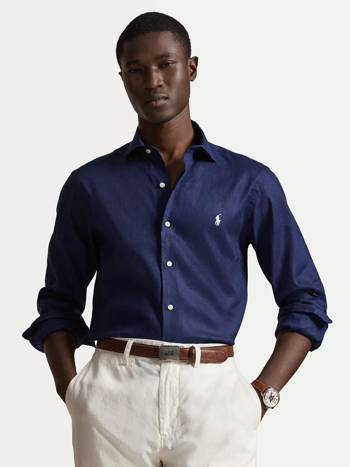 Мужская рубашка стандартного кроя Polo Ralph Lauren, темно-синий