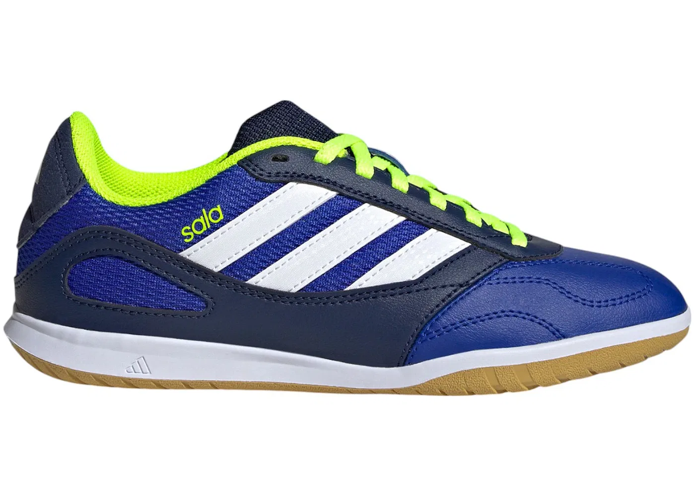 Детские кроссовки для зала с длинным рукавом Adidas Super Sala Competition 3 Indoor, Lucid Blue Cloud White Lucid Lemon