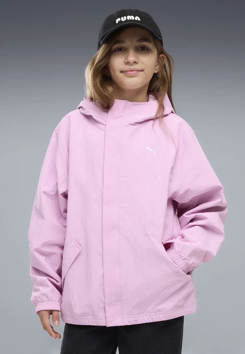 Свободная куртка унисекс на флисовой подкладке - легкая куртка Puma, Mauve Glow