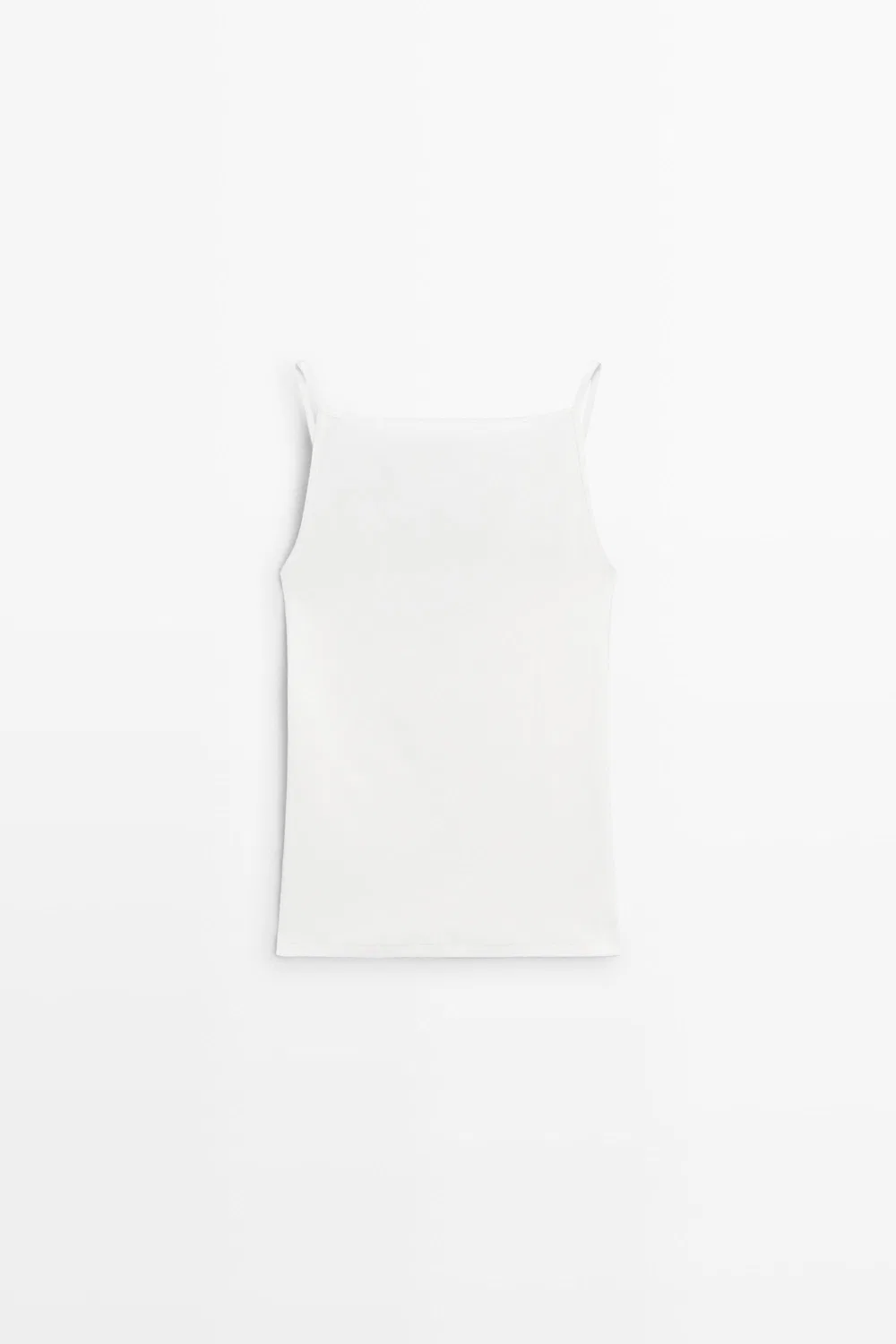 Топ-камисоль Massimo Dutti Cotton Blend, белый — фото 2