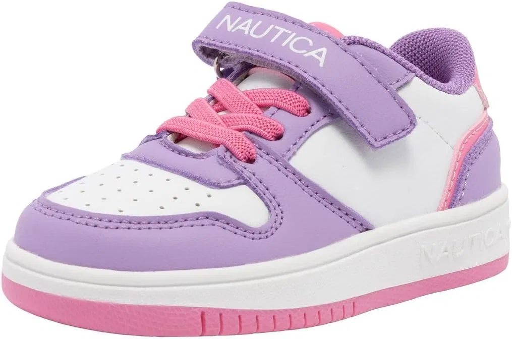 Детские кроссовки для девочек с регулируемым ремешком Nautica, Purple White Pink-Seli