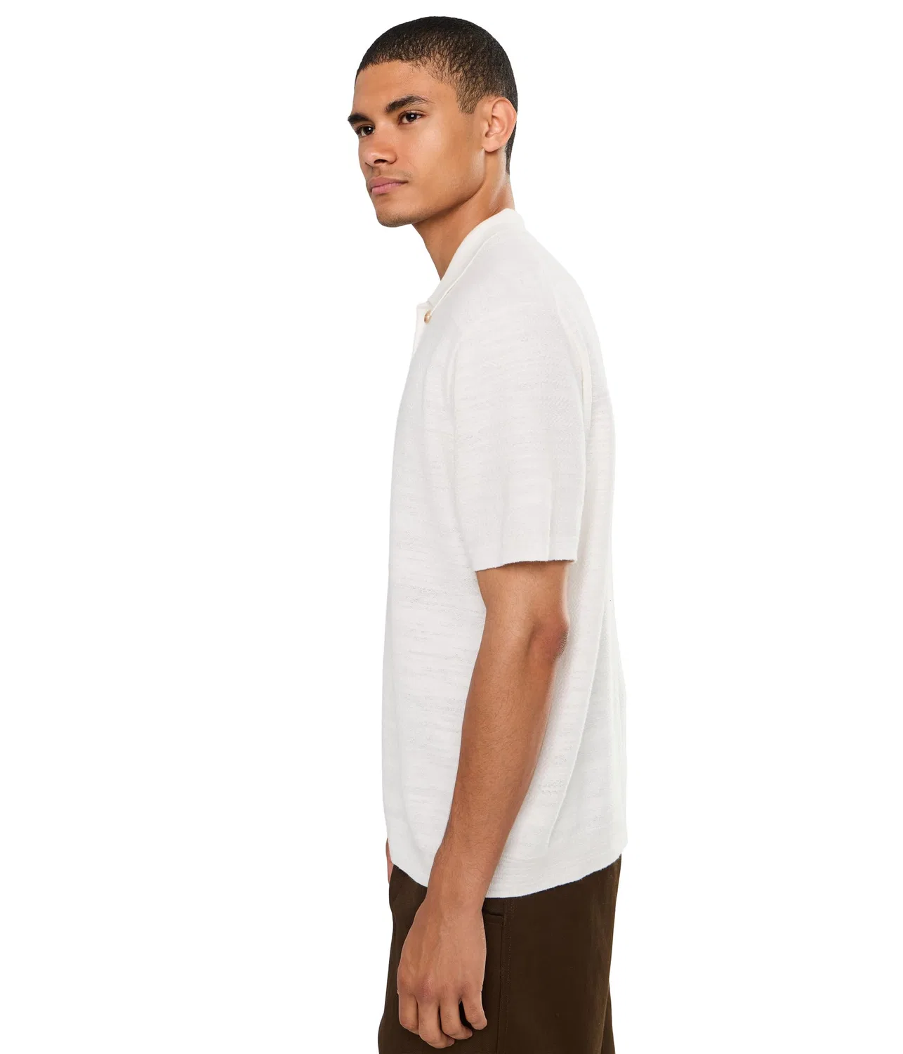 Кардиган с коротким рукавом из хлопка и льна Polo Ralph Lauren, Deckwash White — фото 3