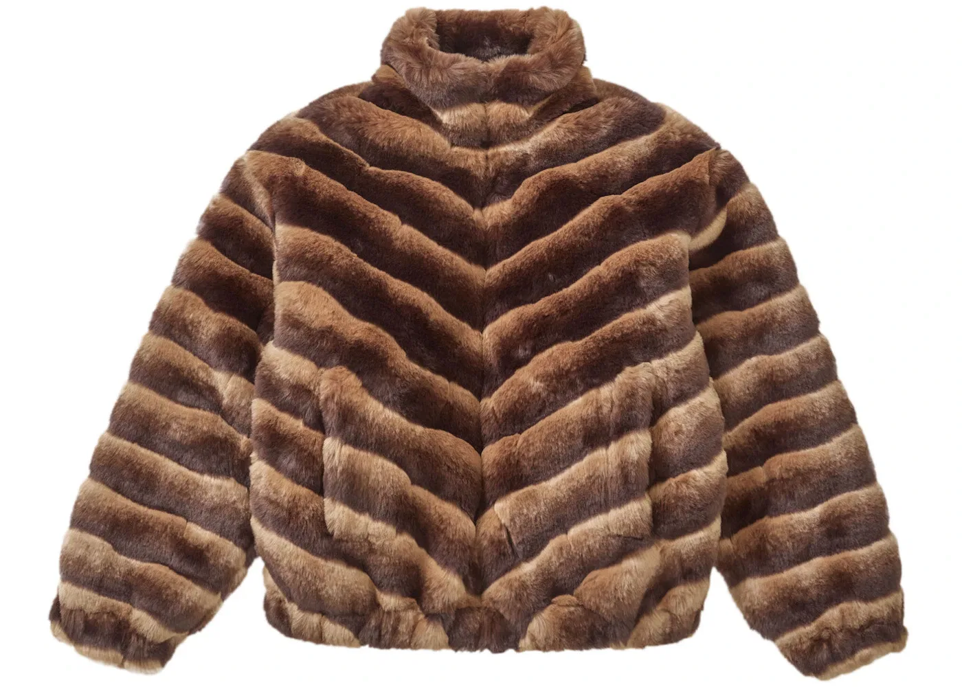 Мужская куртка из искусственного меха с принтом Supreme, Jacket, Brown