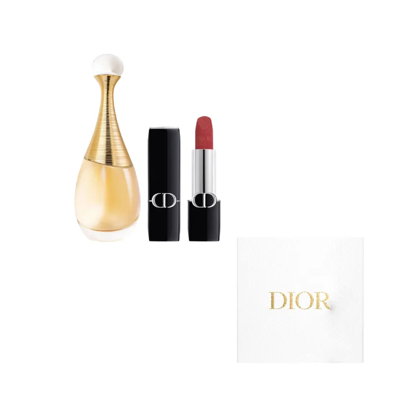Женский парфюмерный набор с помадой DIOR, Realme Perfume 30ml, #720 Intense Blue Gold Lipstick Red Velvet 3.5g, DIOR, Black