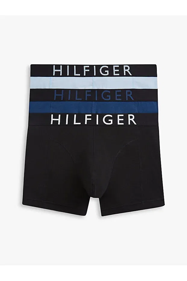 Мужской комплект трусов-боксеров хлопковый Tommy Hilfiger, Black - Blue