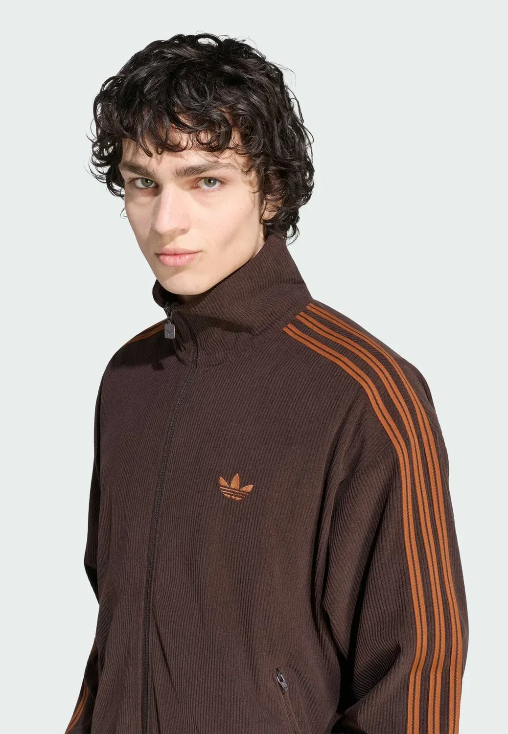 Вельветовая спортивная куртка Firebird - тренировочная куртка Adidas Originals, Aurora Coffee — фото 3