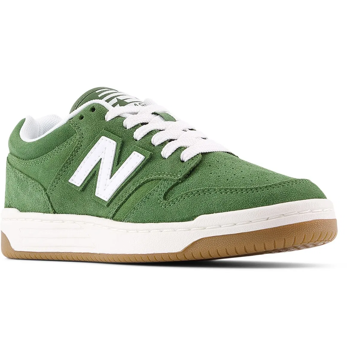 Детские кроссовки для мальчиков с ретро-дизайном New Balance, White Dark Alpine Green — фото 2