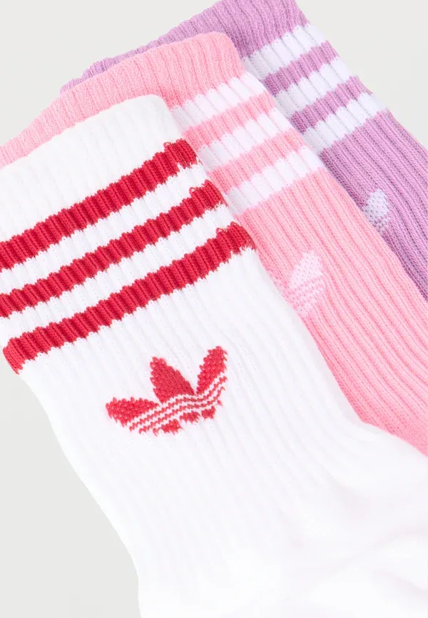 Комплект из 3 пар носков унисекс 3S Crew S Adidas Originals, белый/фиолетовый/розовый — фото 2