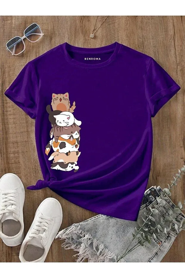 Детская футболка для девочек с принтом Benroma Kids, Purple