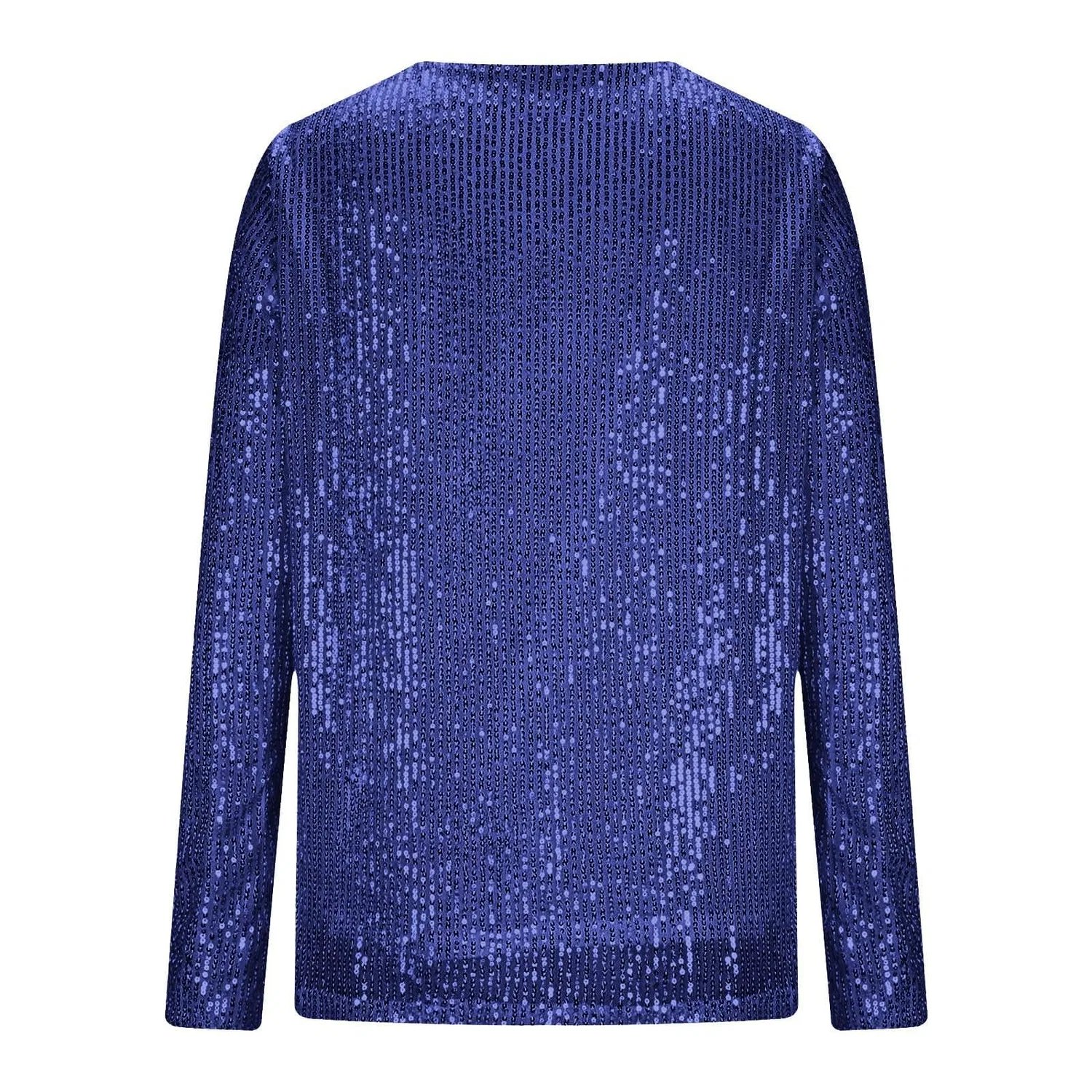 Женская блестящая блузка с длинным рукавом Sequin Tops, 1b-blue — фото 4