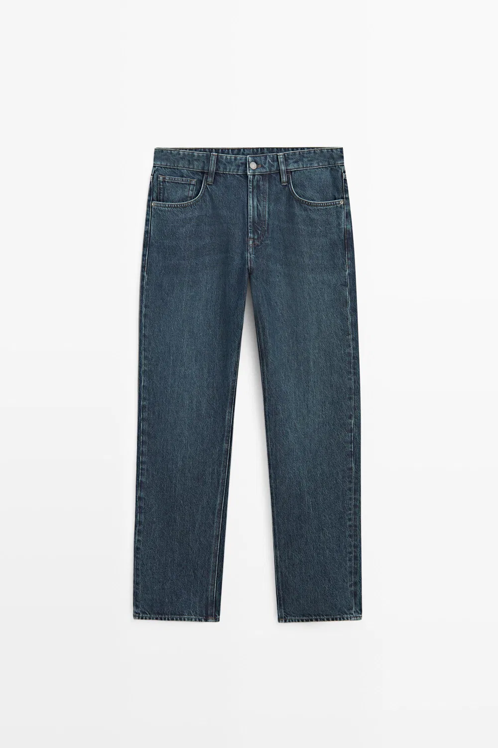 Джинсы Massimo Dutti Tapered Fit, индиго — фото 2