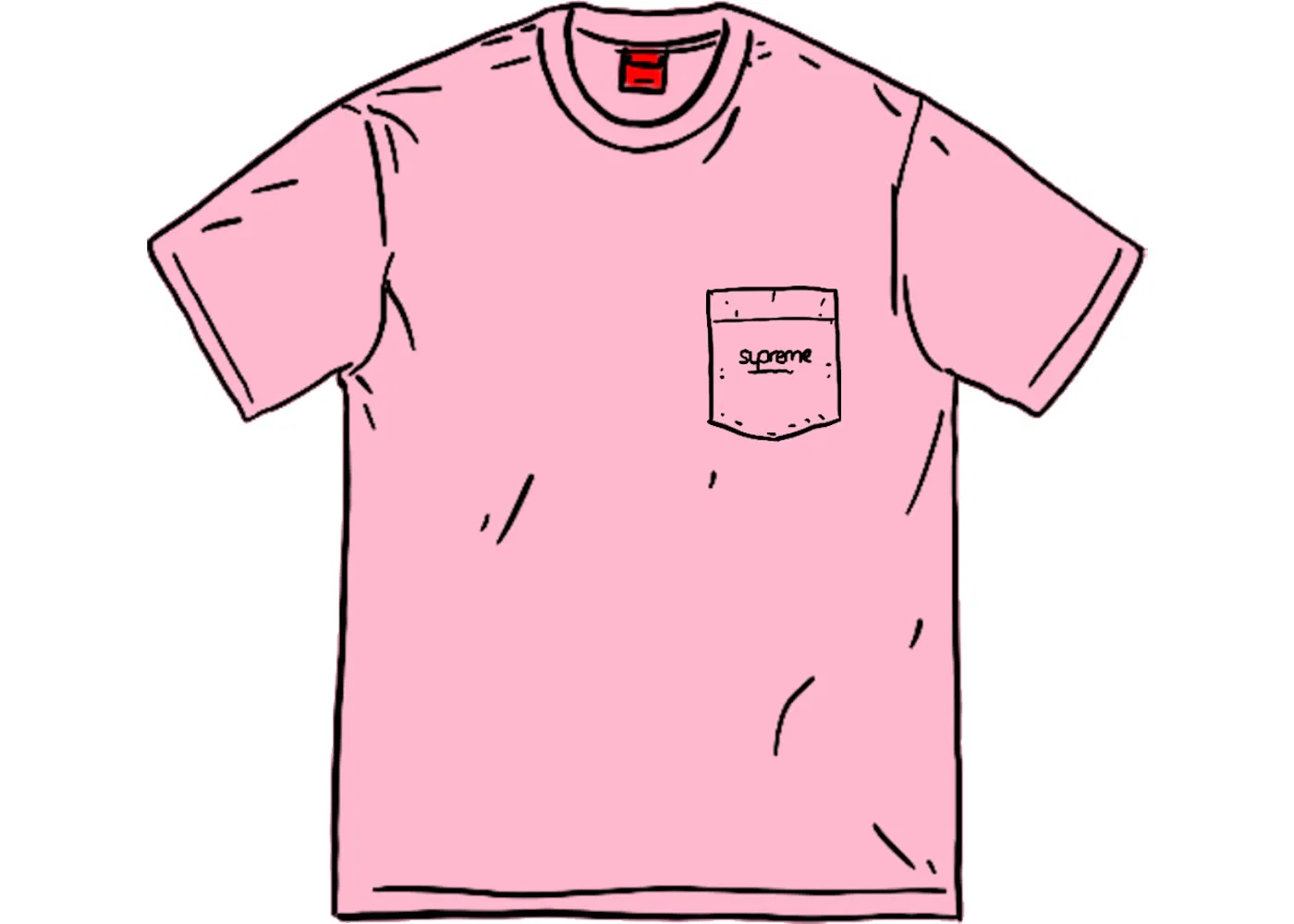 Мужская футболка с карманом Supreme Pocket Tee (SS20), Pink