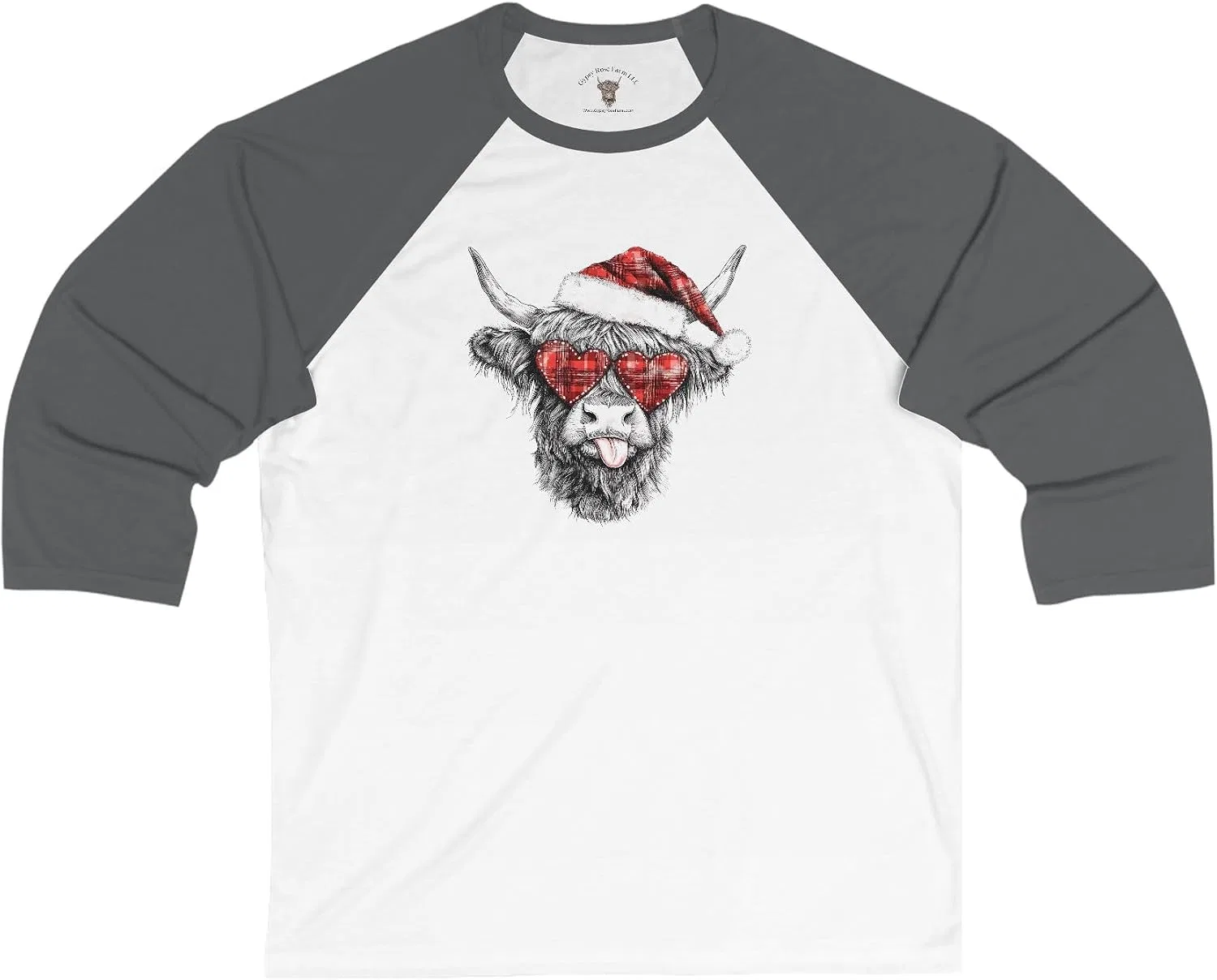 Женская футболка с принтом Highland Cow Bella Canvas, White/Asphalt