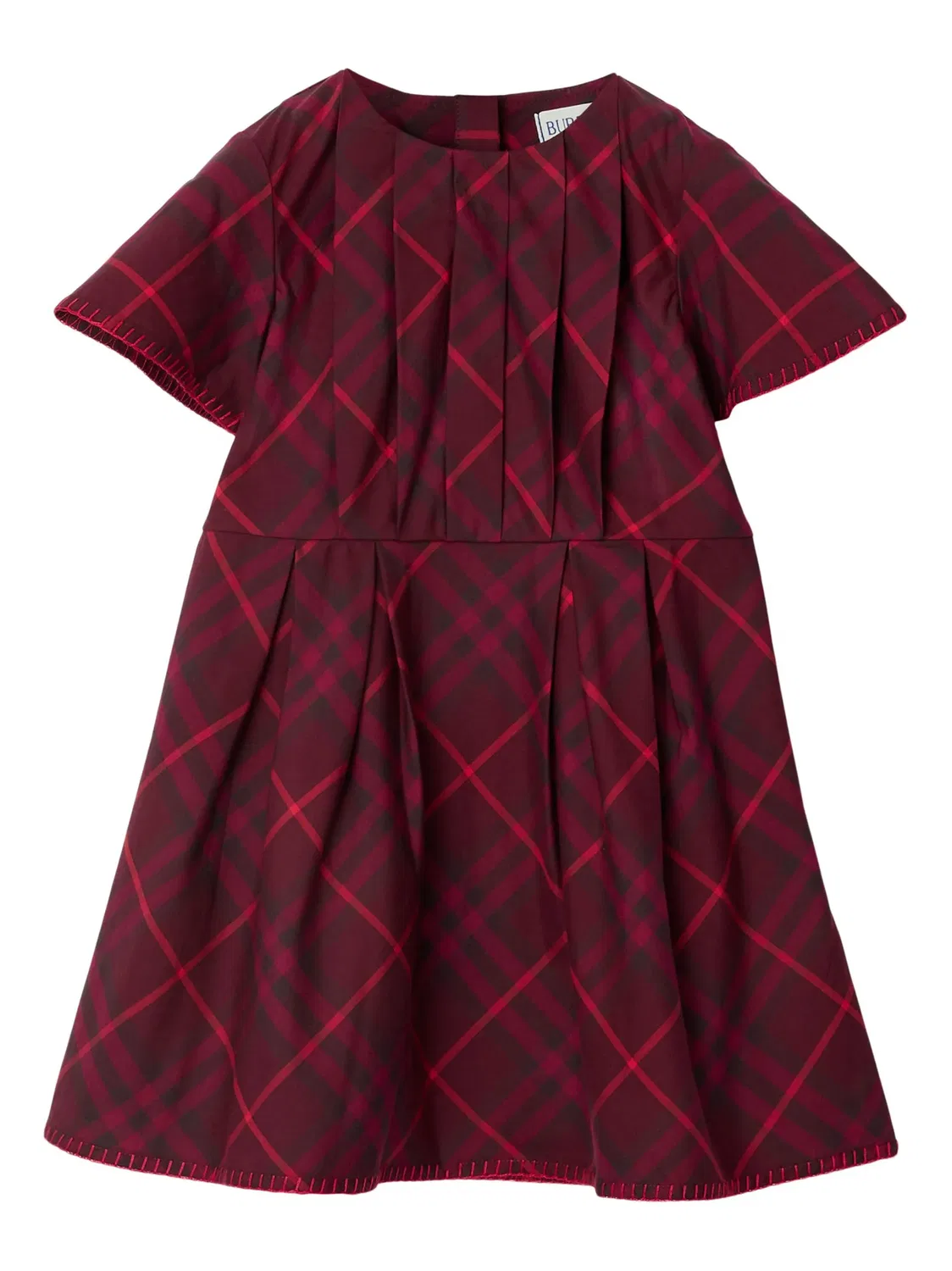 Платье в клетку из хлопка Burberry, темно-красный