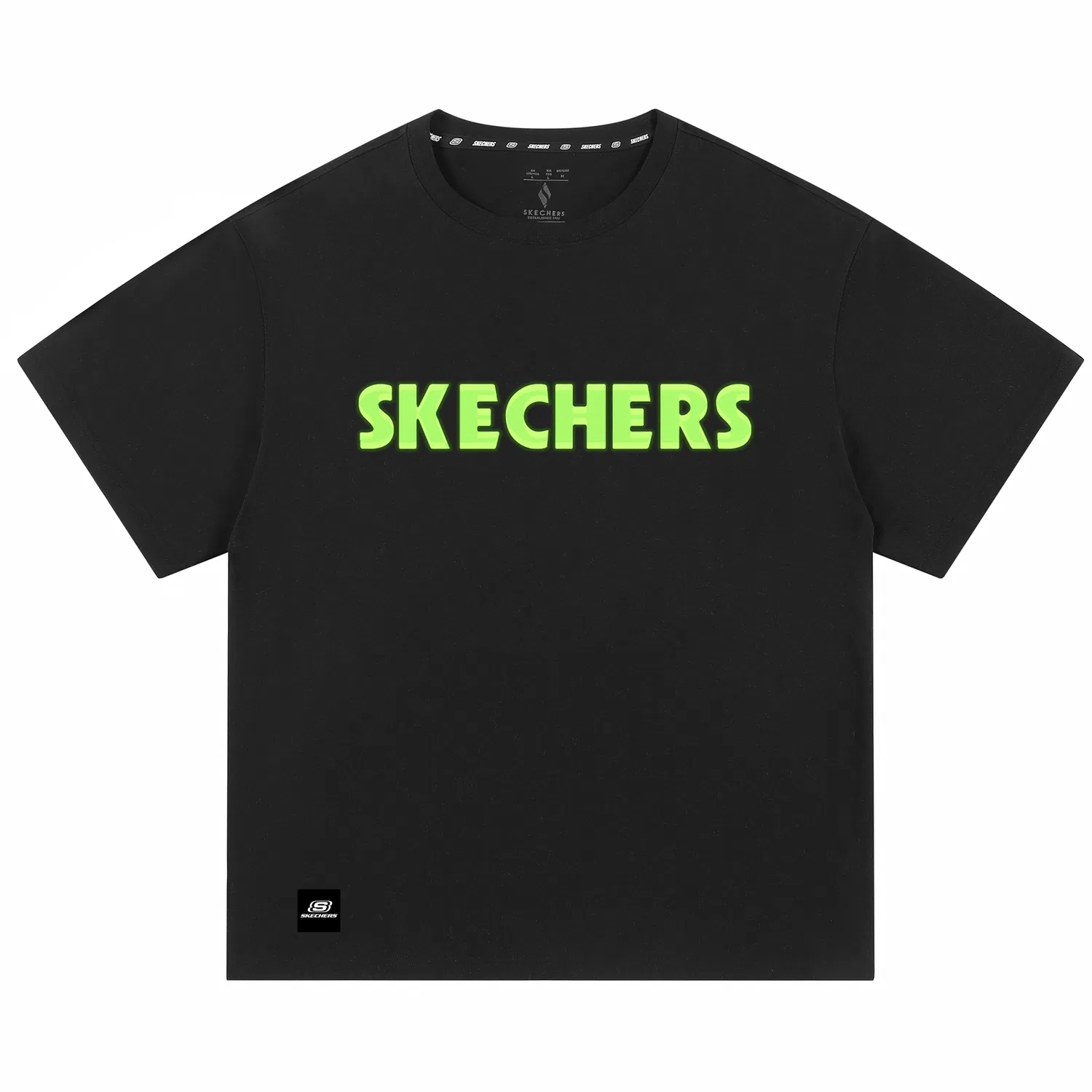 Детская футболка с коротким рукавом Cloud White-Green Glow in The Dark Skechers — фото 3