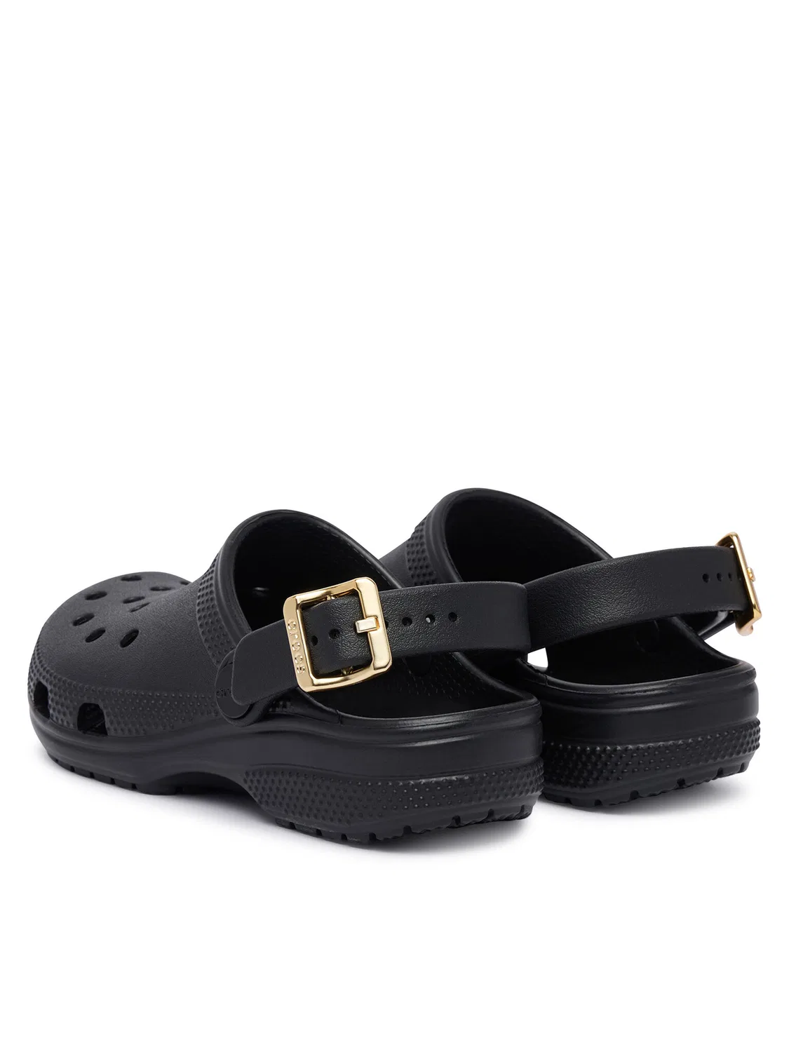 Шлепанцы для мальчика Classic Metallic Buckle Clog Crocs, черный — фото 3