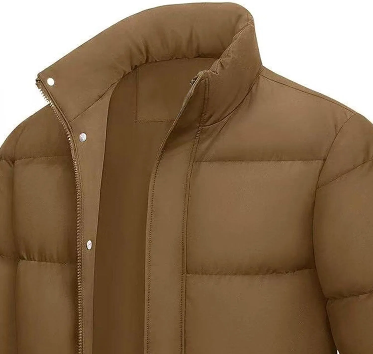 Мужское зимнее пальто с длинным рукавом и воротником-стойкой, Bubble Jackets, коричневый — фото 3